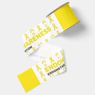 Endometriosis Awareness Pattern Ribbon Grosgrain Ribbon