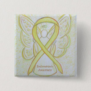 Endometriosis Awareness Ribbon Custom Angel Pin