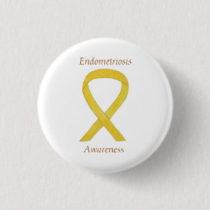 Endometriosis Awareness Ribbon Custom Pin