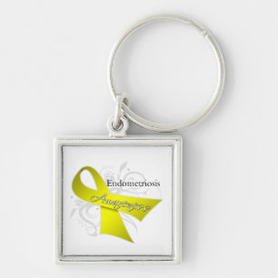 Endometriosis Awareness Ribbon Keychain