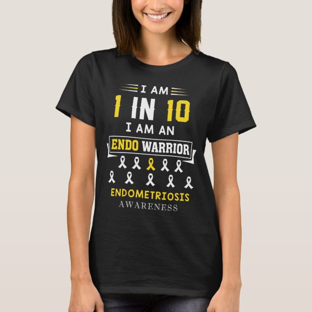 Endometriosis Awareness Shirt Yellow Ribbon March (Front)