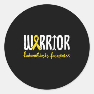 Endometriosis awareness yellow ribbon endo warrior classic round sticker