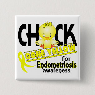 Endometriosis Chick Gone Yellow 2 Inch Square Button