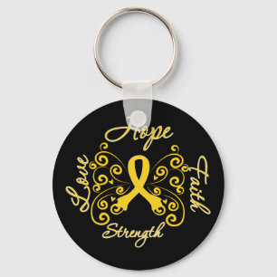 Endometriosis Hope Motto Butterfly Keychain