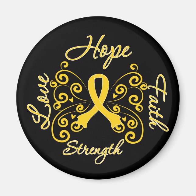 Endometriosis Hope Motto Butterfly Magnet (Front)