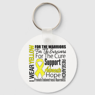 Endometriosis I Wear Yellow Ribbon Tribute Keychain