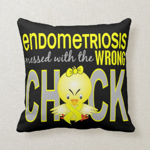 Endometriosis Messed With Wrong Chick Throw Pillow