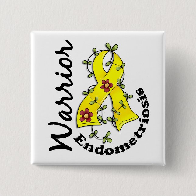 Endometriosis Warrior 15 2 Inch Square Button (Front)