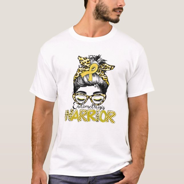 Endometriosis Warrior Messy Bun T-Shirt (Front)