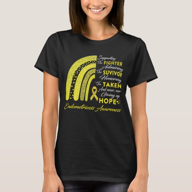 Endometriosis Warrior Supporting Fighter T-Shirt (Front)
