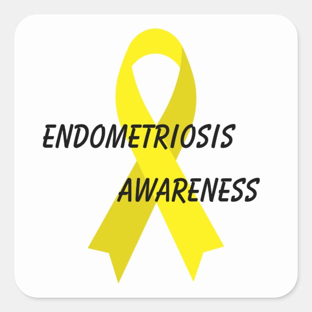 Endometriosis Yellow Awareness Ribbon by Janz Square Sticker (Front)