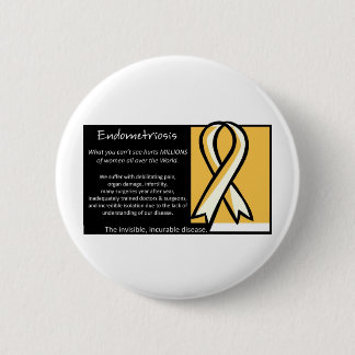 Endometriosis- Yellow Ribbon 2 Inch Round Button