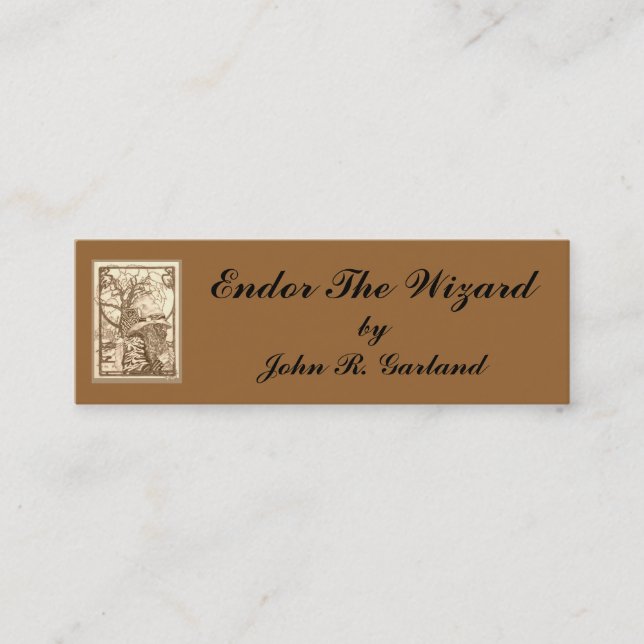 Endor Wizardsepia, Endor The Wizard, byJohn R. ... Mini Business Card (Front)