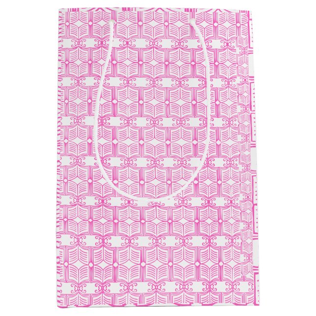 Endpaper Book Pattern  Medium Gift Bag (Front)