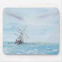 Endurance trapped by the Antarctic Ice. Painted