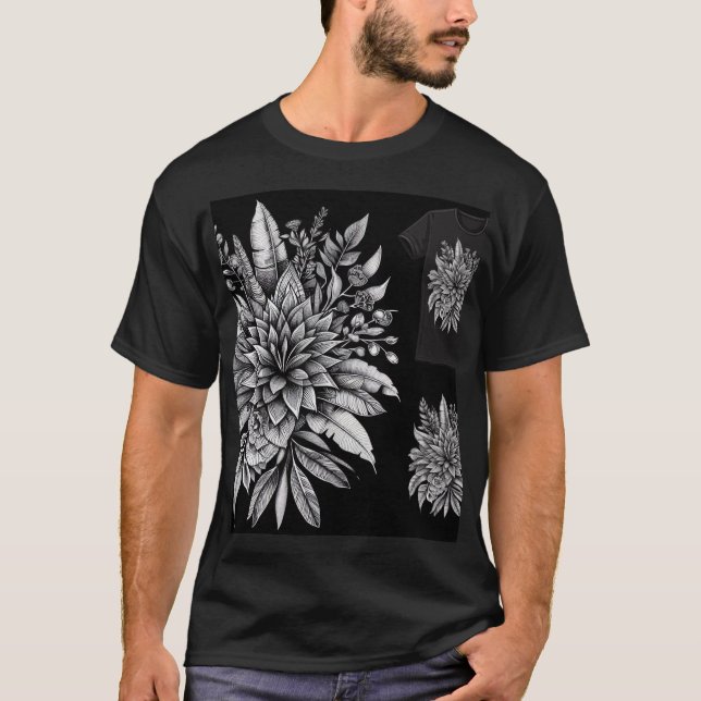  Enduring Elegance: Botanical Beauty on Tees (Front)