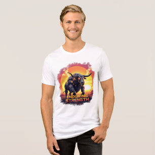 Enduring Strength - Robotic Bull T-Shirt Tri-Blend Shirt