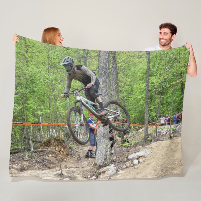 Enduro Mountain Bike Race  Fleece Blanket (In Situ)