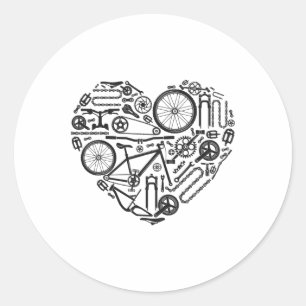 Enduro Mtb Mountain Bike Riding Downhill Heart Bik Classic Round Sticker