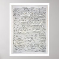 Enemies of the Assyrians taking refuge in ships, p