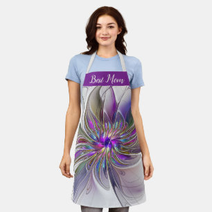 Energetic, Abstract Fractal Art Flower Best Mom Apron