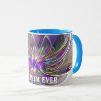 Energetic, Abstract Fractal Art Flower Best Mom