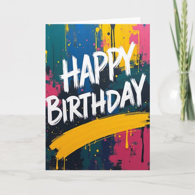 Energetic Abstract Splatter Card (Front)