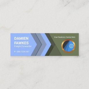Energetic Blue Forward Arrows Freight Forwarding Mini Business Card
