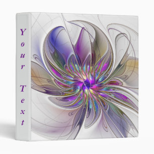 Energetic, Colorful Abstract Fractal Flower Text Binder