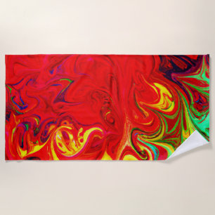 Energetic Colour Burst Pattern Beach Towel