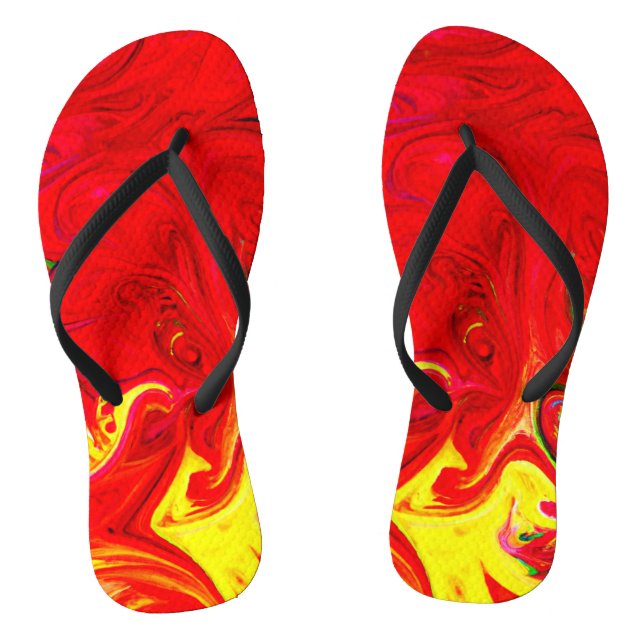 Energetic Colour Burst Pattern Flip Flops (Footbed)