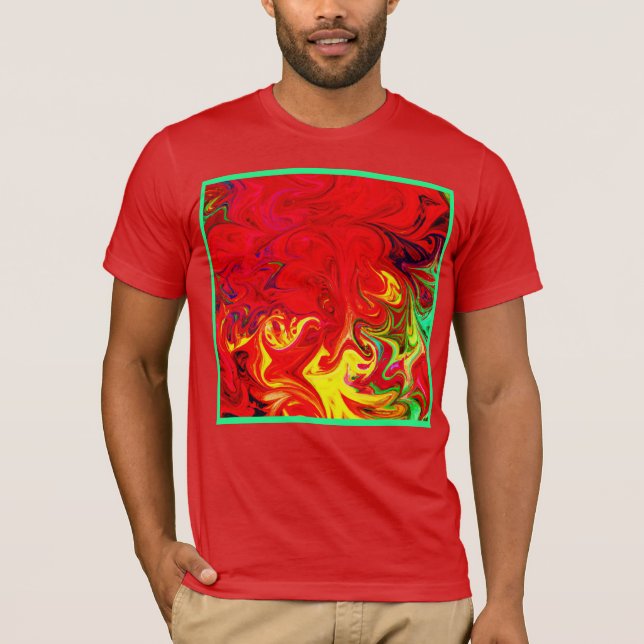 Energetic Colour Burst Pattern T-Shirt (Front)