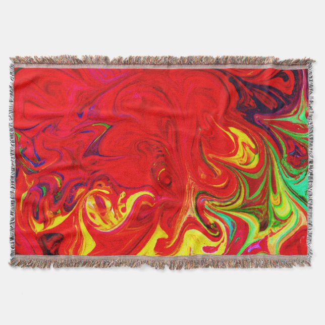 Energetic Colour Burst Pattern Throw Blanket (Front)