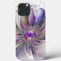 Energetic Colourful Abstract Art Flower Initials