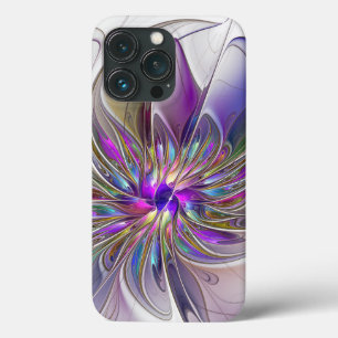Energetic, Colourful Abstract Fractal Art Flower iPhone 13 Pro Case