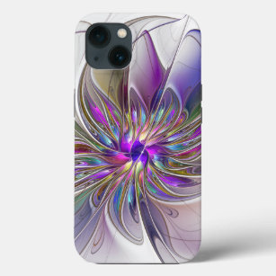 Energetic, Colourful Abstract Fractal Art Flower iPhone 13 Case