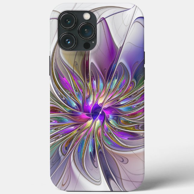 Energetic, Colourful Abstract Fractal Art Flower Case-Mate iPhone Case (Back)