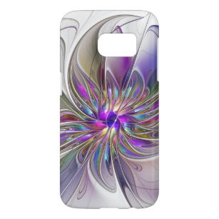 Energetic, Colourful Abstract Fractal Art Flower Samsung Galaxy S7 Case