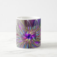 Energetic, Colourful Abstract Fractal Art Flower