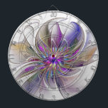 Energetic, Colourful Abstract Fractal Art Flower Dartboard<br><div class="desc">A multicolored powerful fantasy flower,
unique floral fractal art.
Design for your decorative unusual dartboard and more.</div>