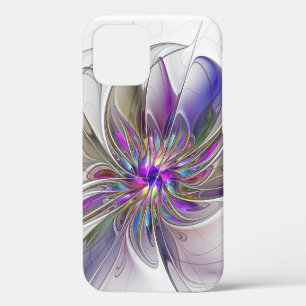Energetic, Colourful Abstract Fractal Art Flower iPhone 12 Pro Case