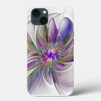 Energetic, Colourful Abstract Fractal Art Flower