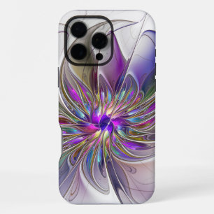 Energetic, Colourful Abstract Fractal Art Flower iPhone 16 Pro Max Case