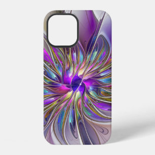 Energetic, Colourful Abstract Fractal Art Flower iPhone 12 Case