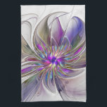 Energetic, Colourful Abstract Fractal Art Flower Kitchen Towel<br><div class="desc">A multicolored powerful fantasy flower, 
unique floral Fractal Art.
Design for your kitchen towel and more.</div>