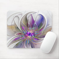 Energetic, Colourful Abstract Fractal Art Flower