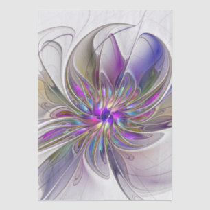 Energetic, Colourful Abstract Fractal Art Flower Tissue Paper
