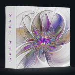 Energetic, Colourful Abstract Fractal Flower Text Binder<br><div class="desc">A multicolored powerful fantasy flower, 
unique floral Fractal Art.
Design for your ring binder and more.</div>
