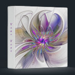 Energetic, Colourful Abstract Fractal Flower Text Binder<br><div class="desc">A multicolored powerful fantasy flower, 
unique floral Fractal Art.
Design for your ring binder and more.
Customize the product by adding your own
text or name using the text template.</div>