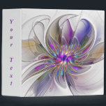 Energetic, Colourful Abstract Fractal Flower Text Binder<br><div class="desc">A multicolored powerful fantasy flower, 
unique floral Fractal Art.
Design for your ring binder and more.
Customize the product by adding your own
text or name using the text template.
You also can delete this.</div>